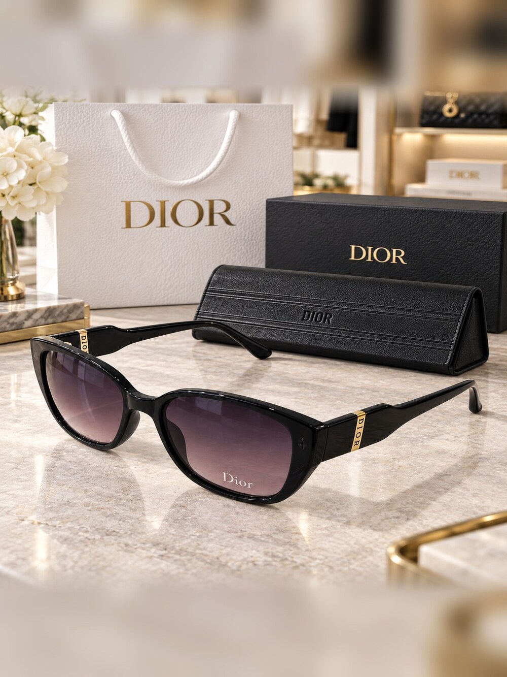 Dior Black Cat Eye Gradient Sunglasses - Picture 2 of 6